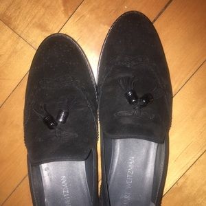 Stuart Weitzman Black Suede Loafers